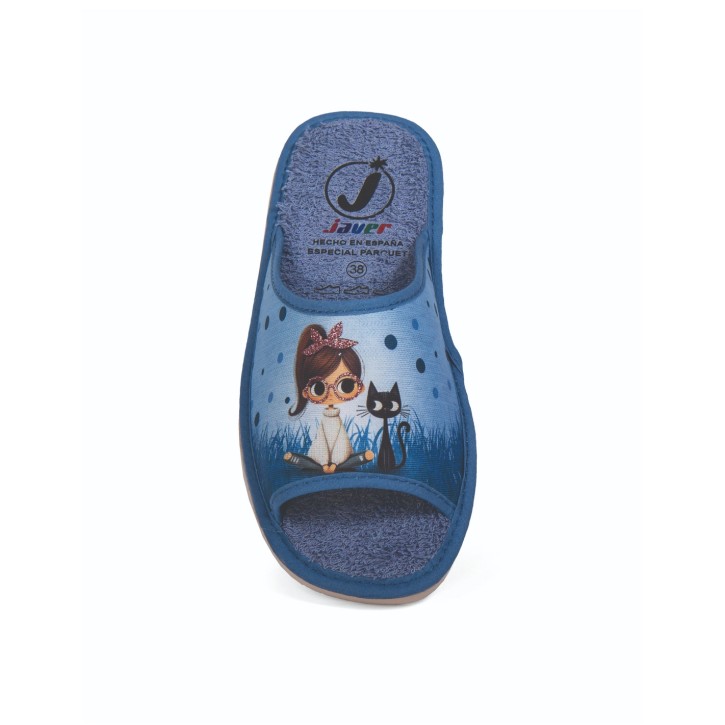 Zapatillas de casa verano mujer puntera abierta...