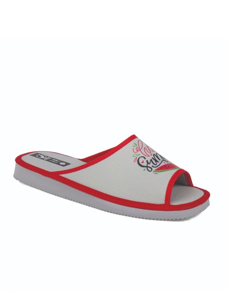 Zapatillas de casa verano mujer puntera abierta Hello summer