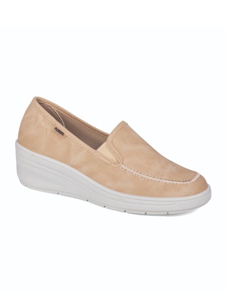 Zapatos con cuña mujer cerrados color beige